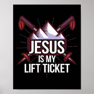 Affiche Jesus Est Mon Lift Ticket Ski Eglise Christia