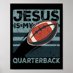 Affiche Jésus Est Mon Quarterback Ballon De Football Chrét