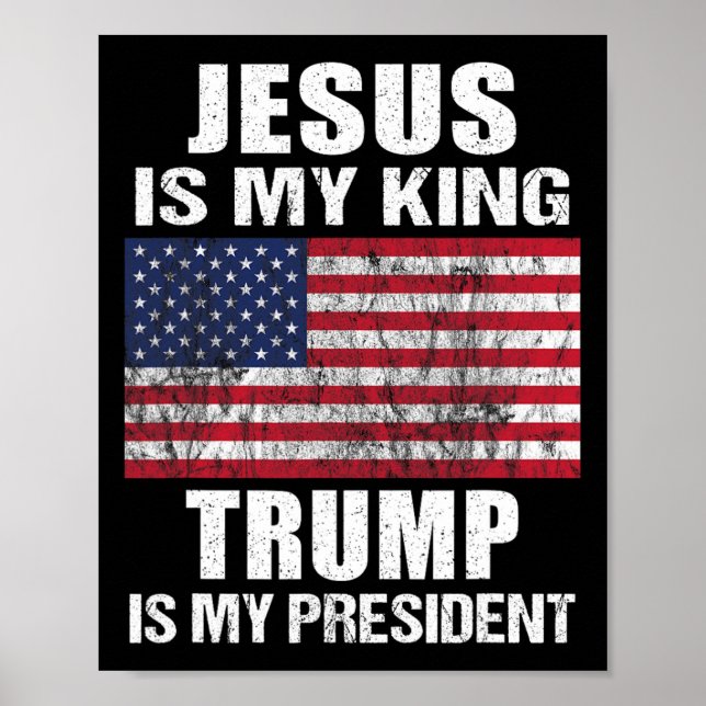 Affiche Jésus est mon roi Trump est mon président (Devant)