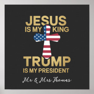 Affiche Jésus est mon roi, Trump est mon président