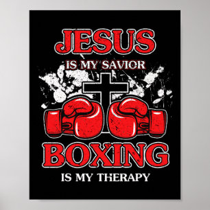 Affiche Jésus Est Mon Sauveur La Boxe Est Ma Thérapie