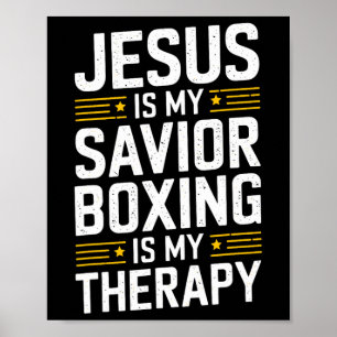 Affiche Jésus Est Mon Sauveur La Boxe Est Ma Thérapie 1