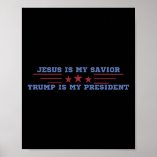 Affiche Jésus est mon sauveur Trump est mon président 