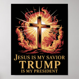 Affiche Jésus est mon sauveur Trump est mon président chré
