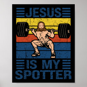 Affiche Jésus Est Mon Spotter Christian Gym Entraînement W