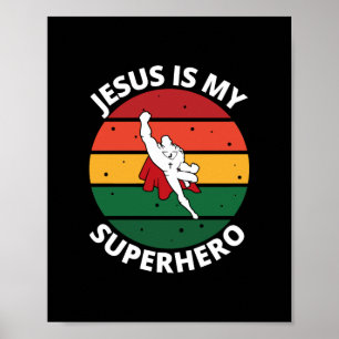 Affiche Jésus est mon super-héros chrétien Noël laid
