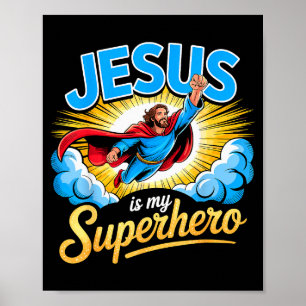 Affiche Jésus est mon super-héros Foi chrétienne