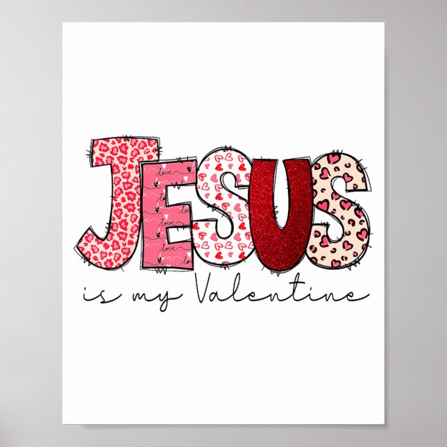Affiche Jésus Est Mon Valentin Foi Chrétienne Religieuse V (Devant)