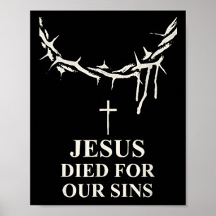 Affiche Jésus Est Mort Pour Nos Péchés Couronne D'Thorns C