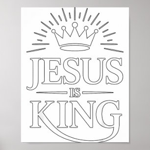 Affiche Jésus Est Roi Chrétien
