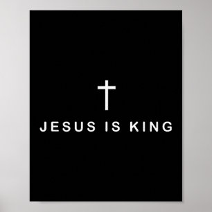 Affiche Jésus Est Roi Croix Subtil Chrétien Minimal Religi