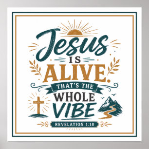 Affiche Jésus est vivant, c'est toute la vibration Citatio