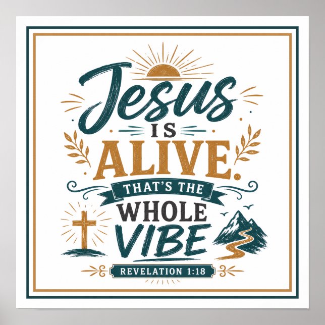 Affiche Jésus est vivant, c'est toute la vibration Citatio (Devant)