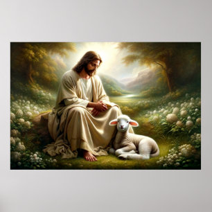 Affiche Jésus et Agneau