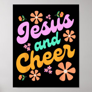 Affiche Jésus et Cheer Entraîneur de Cheerleading Drôle Gr
