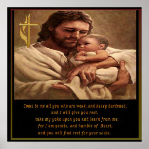 Affiche Jésus et enfant
