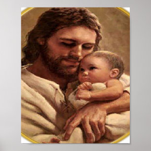 Affiche Jésus et enfant
