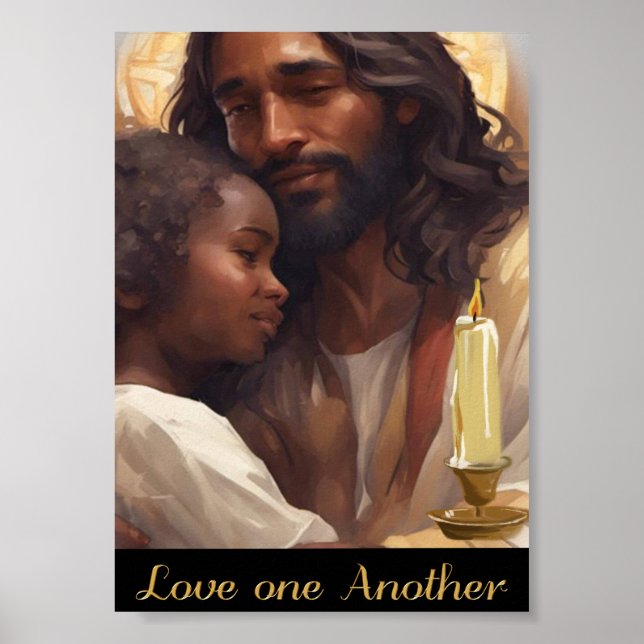 Affiche Jésus et enfant chrétien Poser (Devant)