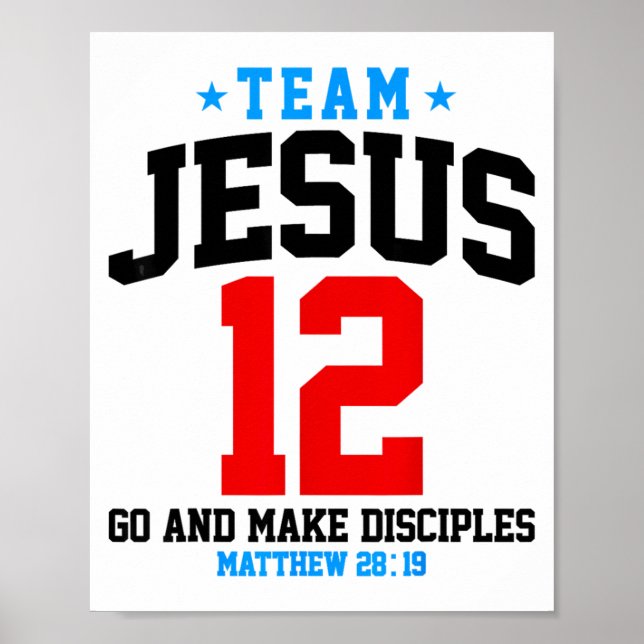 Affiche Jésus Et Équipe De Baseball Jésus Chrétien Matthie (Devant)