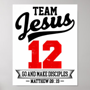 Affiche Jésus Et Équipe De Baseball Jésus Chrétien Matthie