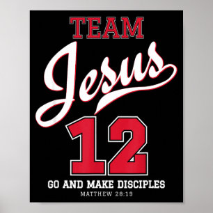 Affiche Jesus Et Équipe De Baseball Jésus T Shirt Chrétien