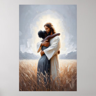 Affiche Jésus et femme noire Christ femme Jésus peinture 