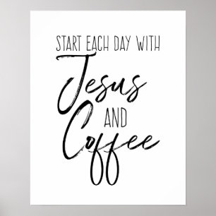 Affiche Jésus et le café
