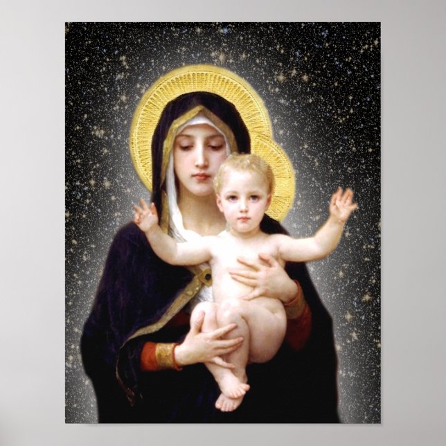 AFFICHE JÉSUS ET MARY IMAGE DÉVOTIONNELLE. (Devant)