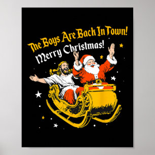 Affiche Jésus Et Père Noël Les Garçons Sont De Retour Dans