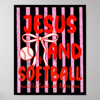 Affiche Jésus et softball Coquette Maman de softball de jo