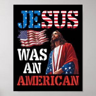 Affiche Jésus était un chrétien patriotique du drapeau amé