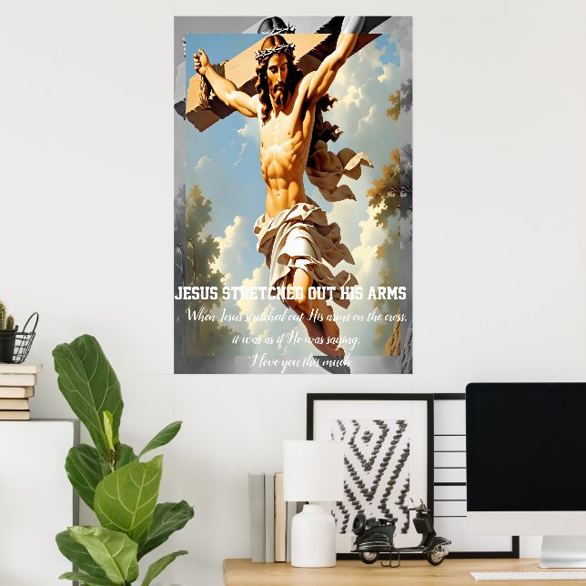 Affiche Jésus étendit ses bras (Bureau à domicile)