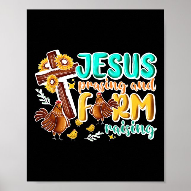 Affiche Jésus Félicitant Et Élevage Agricole Poulet Chr (Devant)
