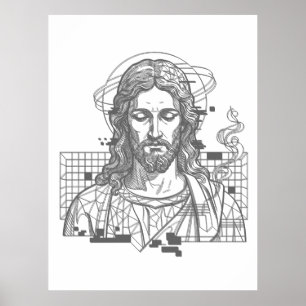 Affiche Jésus Grille Rétro Roi des Rois Apocalypse 19:16