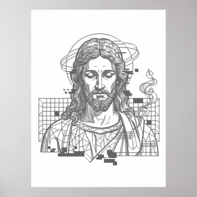 Affiche Jésus Grille Rétro Roi des Rois Apocalypse 19:16 (Devant)