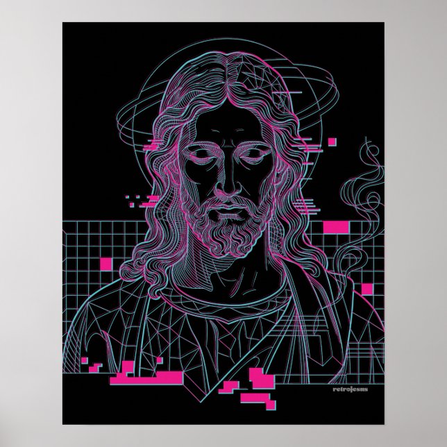 Affiche Jésus Grille Rétro Roi des Rois Apocalypse 19:16 (Devant)