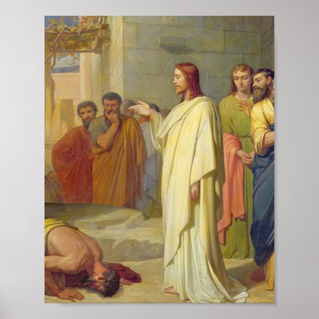 Affiche Jésus guérit Le Leper 1864 Jean Marie Melchior (Devant)