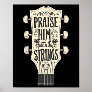 Affiche Jésus Guitaristes Le Louent Avec Les Cordes Acous