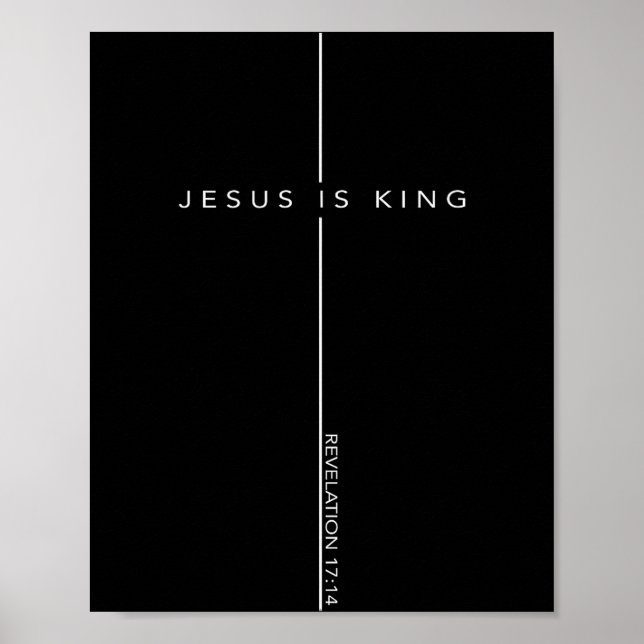Affiche Jesus Is King Cross Christian Faith Bible Verse  (Devant)