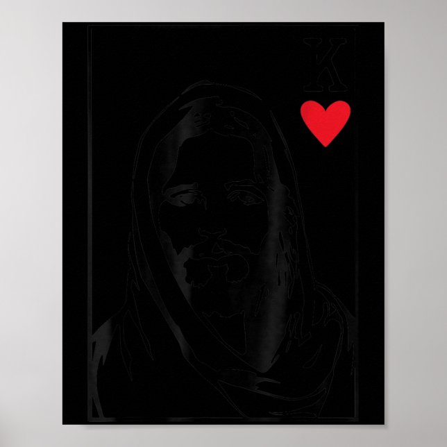 Affiche Jesus Is King Jesus King Of Hearts Card Christian  (Devant)