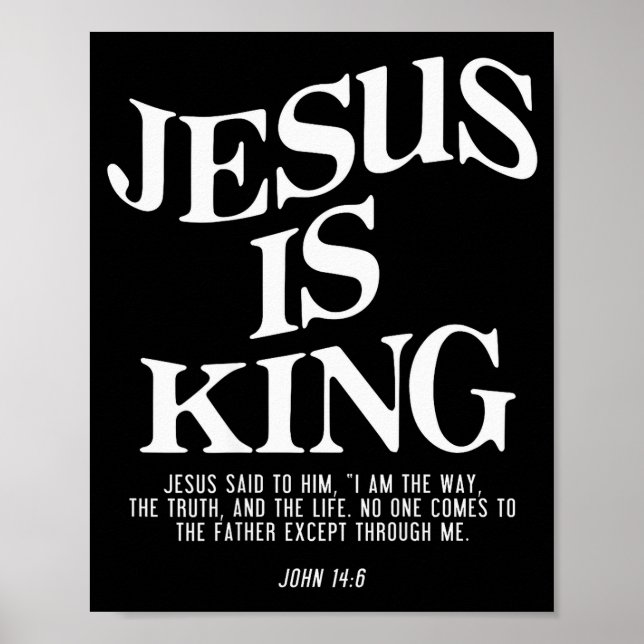 Affiche Jesus Is King John Bible Verse Christian Religious (Devant)