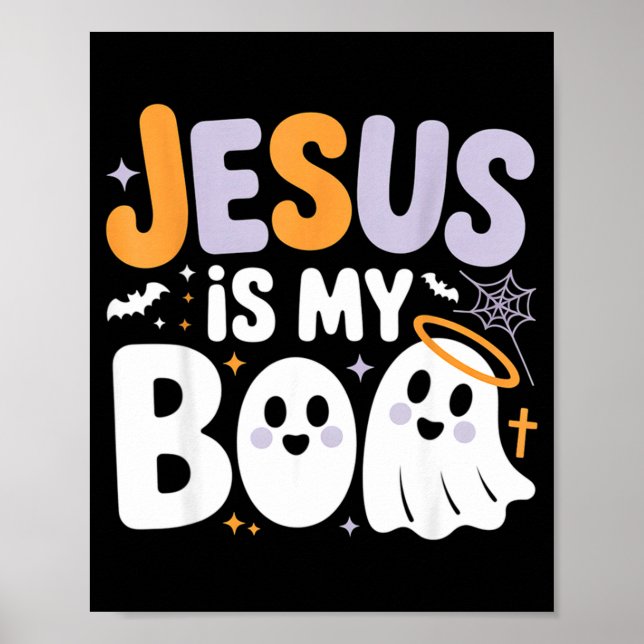 Affiche Jesus Is My Boo Cute Christian Halloween Ghost Fun (Devant)