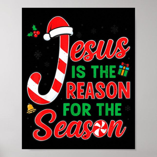Affiche Jesus Is Reason For Season Christian Christmas Pjs (Devant)