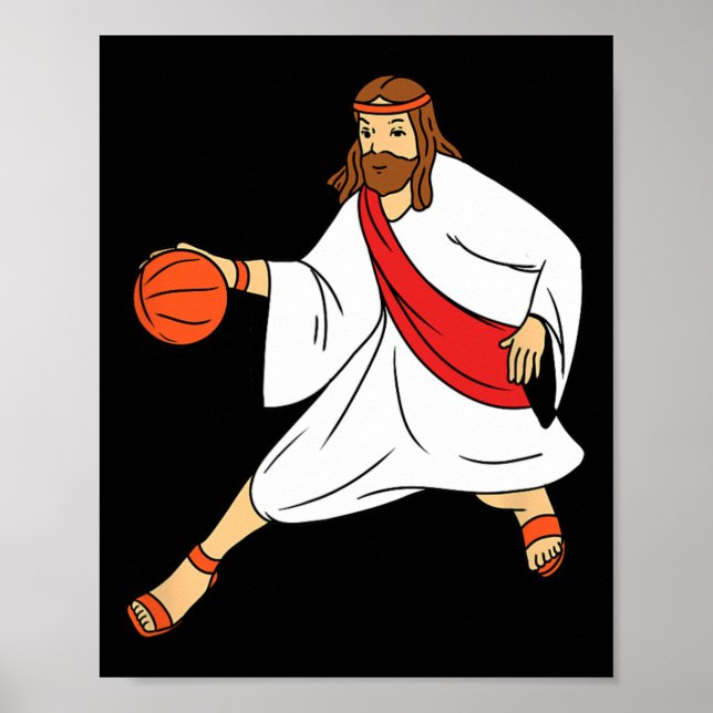 Affiche Jésus Jouant au basket-ball 1 (Devant)