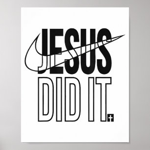 Affiche Jésus l'a fait Croix religieuse chrétienne 