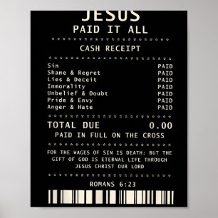 Affiche Jésus L'A Payé Tout Drôle Foi Chrétienne Bible Ver
