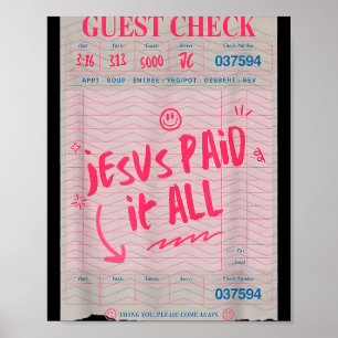 Affiche Jésus L'A Payé Tout Drôle Foi Chrétienne Bible Ver