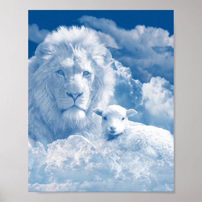 AFFICHE JÉSUS L'AGNEAU ET JÉSUS LE LION (Devant)