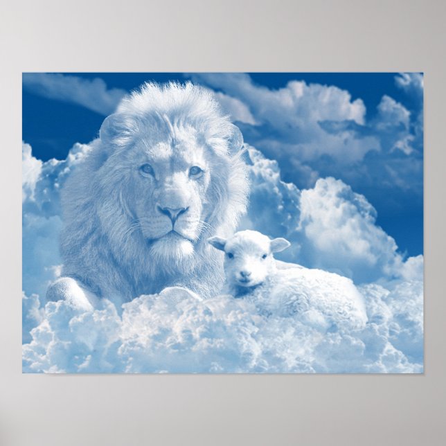 AFFICHE JÉSUS L'AGNEAU ET JÉSUS LE LION (Devant)