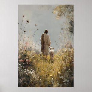 Affiche Jésus laisse les 99 Le Bon Berger Brebis perdue